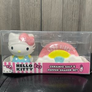 Hello Kitty & Good Vibes Rainbow Ceramic Salt & Pepper Shakers New in Package